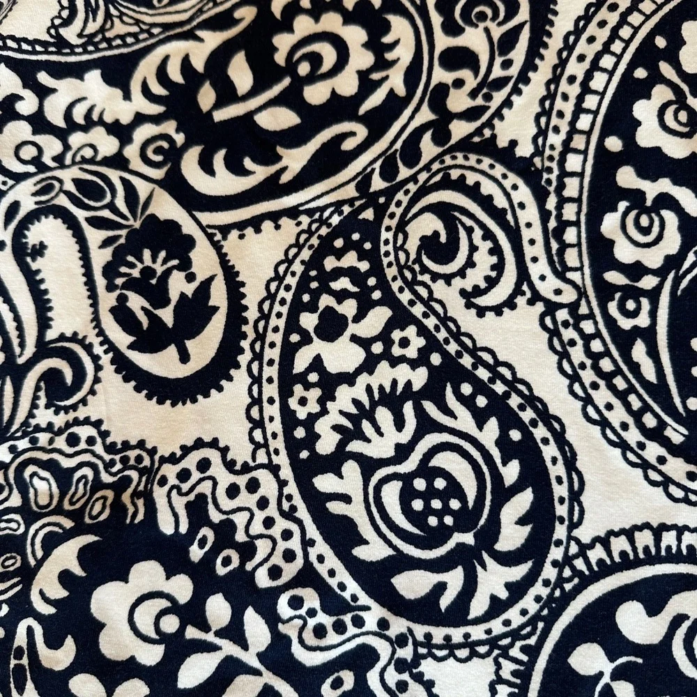 Talbots Navy/white print kniti jersey dress, M,  G1279 - Picture 5 of 8
